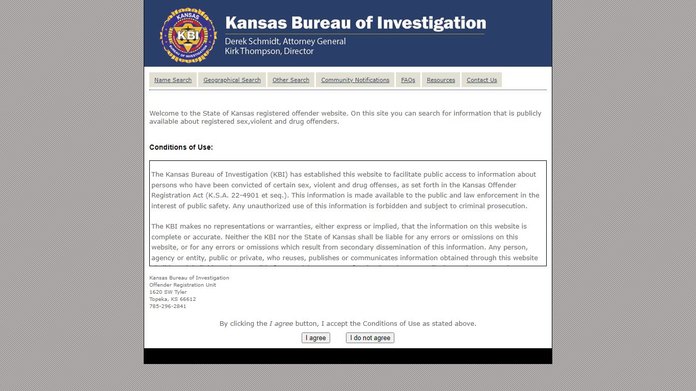 Public Offender Registry - Kansas