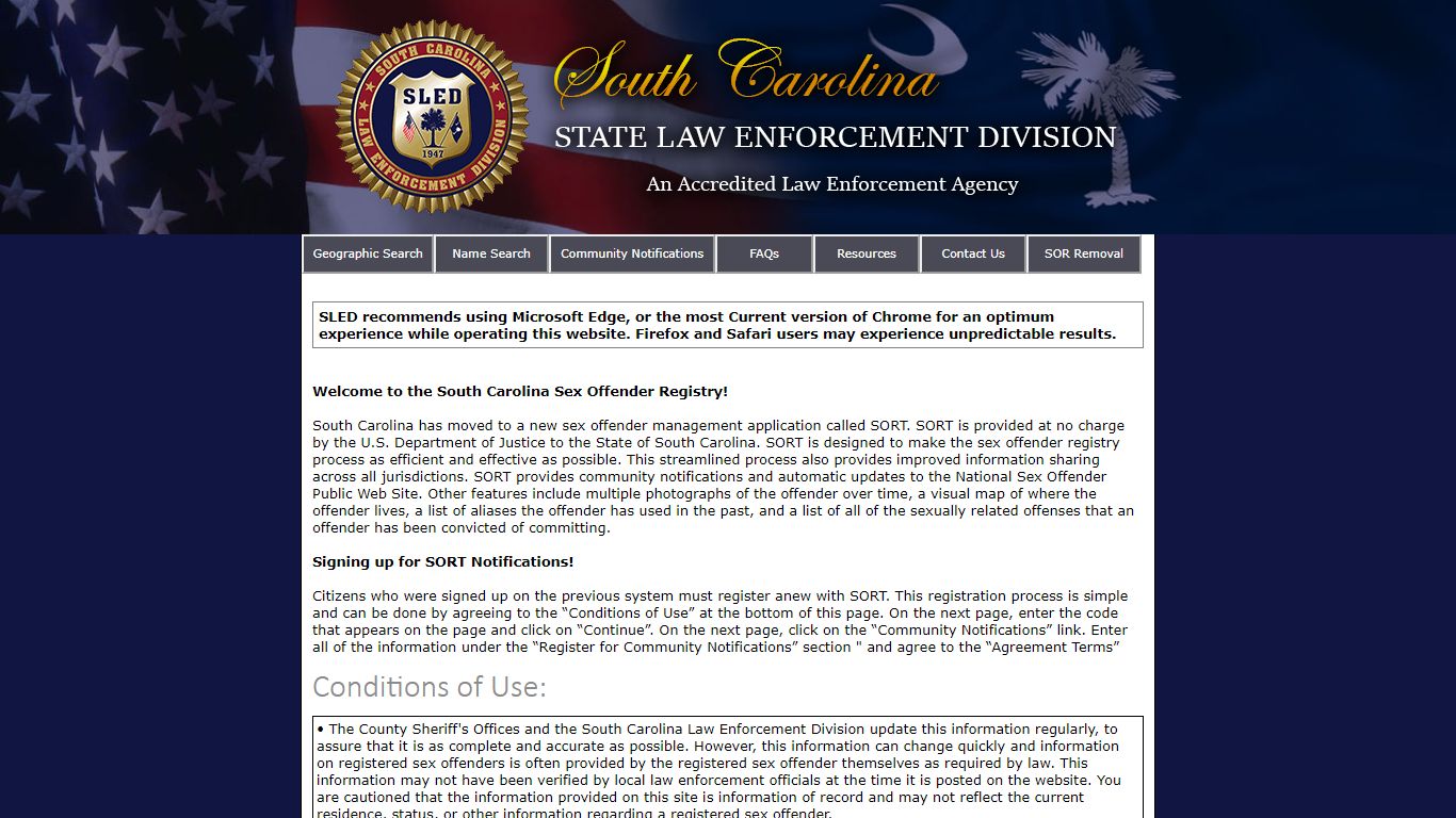 South Carolina Public Sex Offender Registry